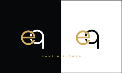 EQ, QE, E, Q, Abstract Letters Logo monogram