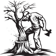 Forest Guardian Logo Tree Chopping Maestro Icon