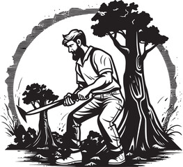 Lumberjack Legend Iconic Symbol Forest Fury Insignia