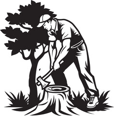 Tree Felling Legend Iconic Symbol Lumberjack Legacy Insignia
