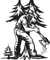 Timber Tango Black Vector Icon Arboreal Artistry Iconic Tree Chopper