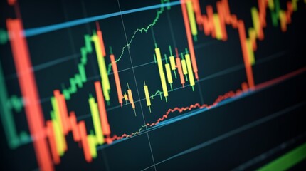 Jovial stock market data display exhibits financial trends and performance 
