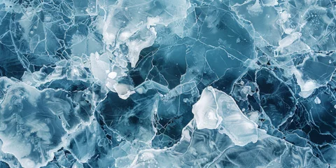 Foto op Canvas Arctic ice landscape above frozen water and snow texture © Denira