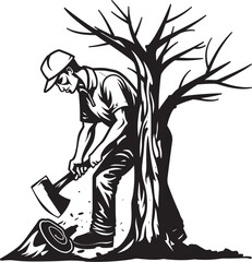 Woodcutting Champion Logo Tree Felling Legend Icon