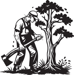 Tree Cutting Champion Symbol Axe Wielding Iconography