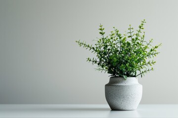 plant in a vase on a gray background