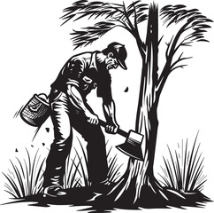 Timber Harvest Hero Mark Woodcutting Champion Logo Design