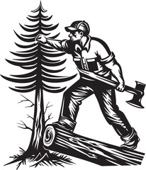 Tree Felling Legend Iconic Symbol Lumberjack Legacy Insignia