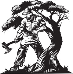 Lumberjack Legacy Insignia Forest Guardian Emblematic Design
