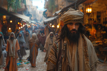 Fototapeta premium Portrait of a Biblical Figure of Redemption