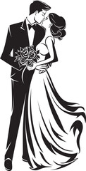 Love Knot Vector Bride and Groom Emblem Bridal Bliss Iconic Black Logo Design
