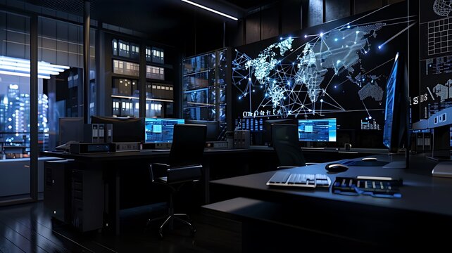 Server Displaying Network Visualization for Enhanced Connectivity. Generative AI