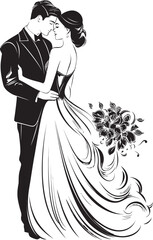 Everlasting Union Vector Black Logo Emblem Bridal Commitment Bride and Groom Iconic Symbol