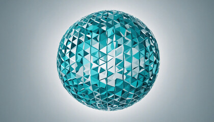 Geometric background design with blue abstract sphere, 3d render