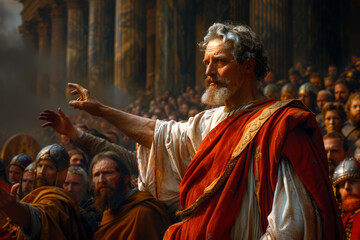 Biblical Hero. King David's Courageous Leadership. Illustration