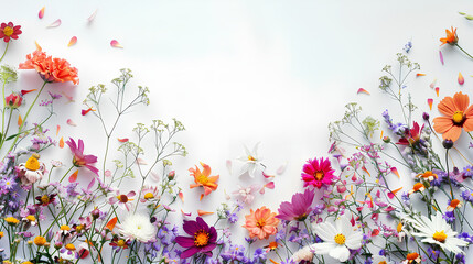 FLOWERS ON WHITE BACKGROUND