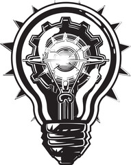 Gear driven Brilliance Metal Gear Emblem Steam powered Luminary Black Logo Icon