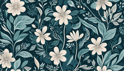 Abstract flower art shape seamless pattern. Trendy contemporary floral cutout background illustration. Natural organic plant leaves artwork wallpaper print. Vintage botanical spring texture.	
