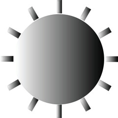 Fototapeta premium illustration,weather icon in drawing style,sun bright icon on white background.