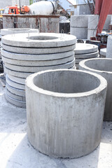 concrete mixer in construction site