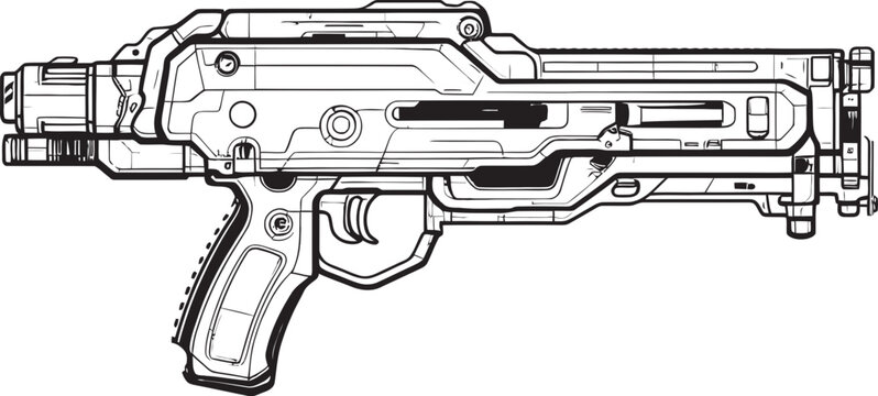 Photon Phaser Black Logo Vector Ion Disruptor Vector Futuristic Gun Icon