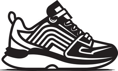 HyperGlide Vector Black Logo Design SpeedForce Futuristic Footwear Iconic Emblem