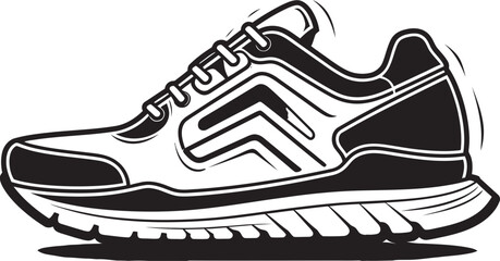 NeoStride Vector Black Logo Design QuantumSprint Futuristic Running Shoes Icon