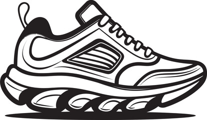 NeoStride Vector Black Logo Design QuantumSprint Futuristic Running Shoes Icon