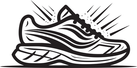 Aero Stride Black Logo Design Icon Quantum Runners Vector Futuristic Footwear Symbol