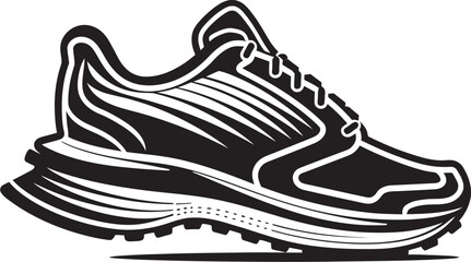 HyperRun Heralds Futuristic Shoe Emblem AeroDash Black Logo Vector