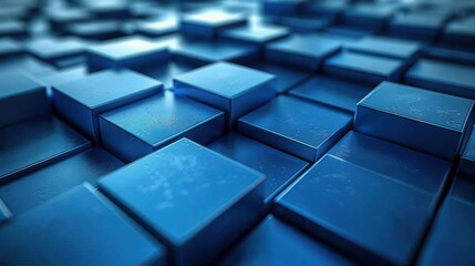 abstract blue squares background - obrazy, fototapety, plakaty