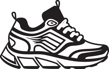 Nova Stride Futuristic Running Shoe Icon NeoSprint Vector Black Logo Design