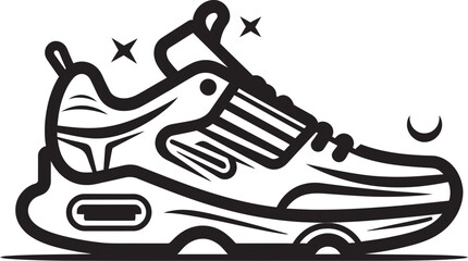 Infinity Pace Vector Futuristic Footwear Symbol Nova Stride Futuristic Running Shoe Icon