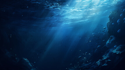 Fototapeta na wymiar Deep Sea Dreamscape with Sunlight Filtering Through