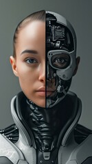 Transcending Humanity: The Risks and Realities of Transhumanism. Generative AI abstract portraits.