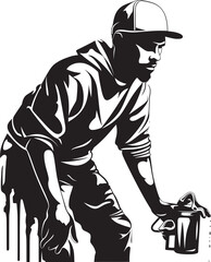 SprayMaster Icon Vector Graffiti Emblem WallWielder Maverick Black Logo Artist