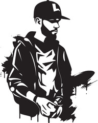 TagTactician Genius Vector Graffiti Symbol UrbanExpression Guru Black Logo Design Icon