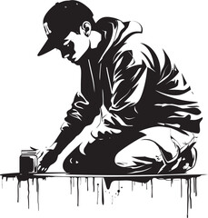 StreetStylus Black Logo Design AerosolAce Vector Graffiti Emblem