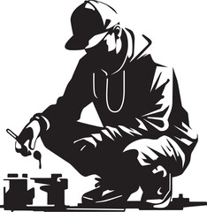 WallWhisperer Black Logo Artist UrbanStencil Vector Graffiti Symbol