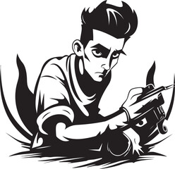 AerosolAce Vector Graffiti Emblem WallWhisperer Black Logo Artist