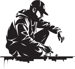 StreetStyle Master Black Logo Graffiti Icon SpraySavant Symbol Vector Urban Art Logo