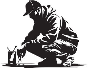 WallWielder Icon Black Logo Design GrafGuardian Emblem Vector Artist Symbol