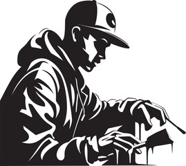 UrbanExpression Guru Black Logo Design Icon GraffitiGuru Vector Artist Icon