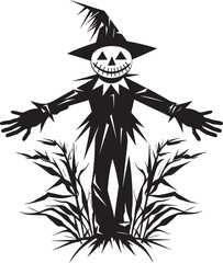 TerrorTiller Icon Vector Scarecrow Emblem PhantomField Symbol Black Scarecrow Design