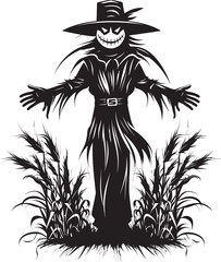 SpecterScare Symbol Vector Scarecrow Emblem GrimGather Logo Black Scarecrow Design