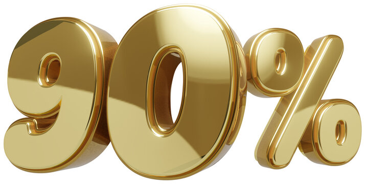 90% Dourado com Fundo Transparente