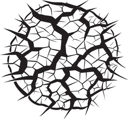 Obraz premium Cracked Sketchlines Black Logo Design Icon Sketchy Rifts Vector Cracked Lines Emblem