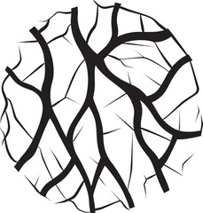 Splintered Ink Sketches Hand Drawn Logo Design Doodle Cracks Black Vector Symbol