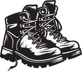 NatureAdventurer Hand Drawn Logo for Hiking Boots TrailScout Black Logo Design for Hiking Boots Icon