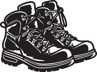 NatureNavigators Hiking Boots Emblem Design WildernessWalk Vector Black Boots Logo